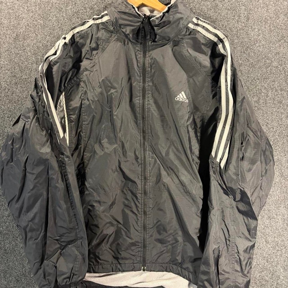 Vintage Adidas Black Windbreaker Jacket Mens XL White Details Track Jacket 07/02